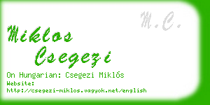 miklos csegezi business card
